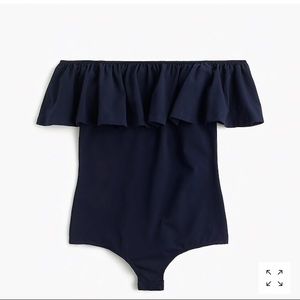 NWT Jcrew Off-the-shoulder ruffle bodysuit